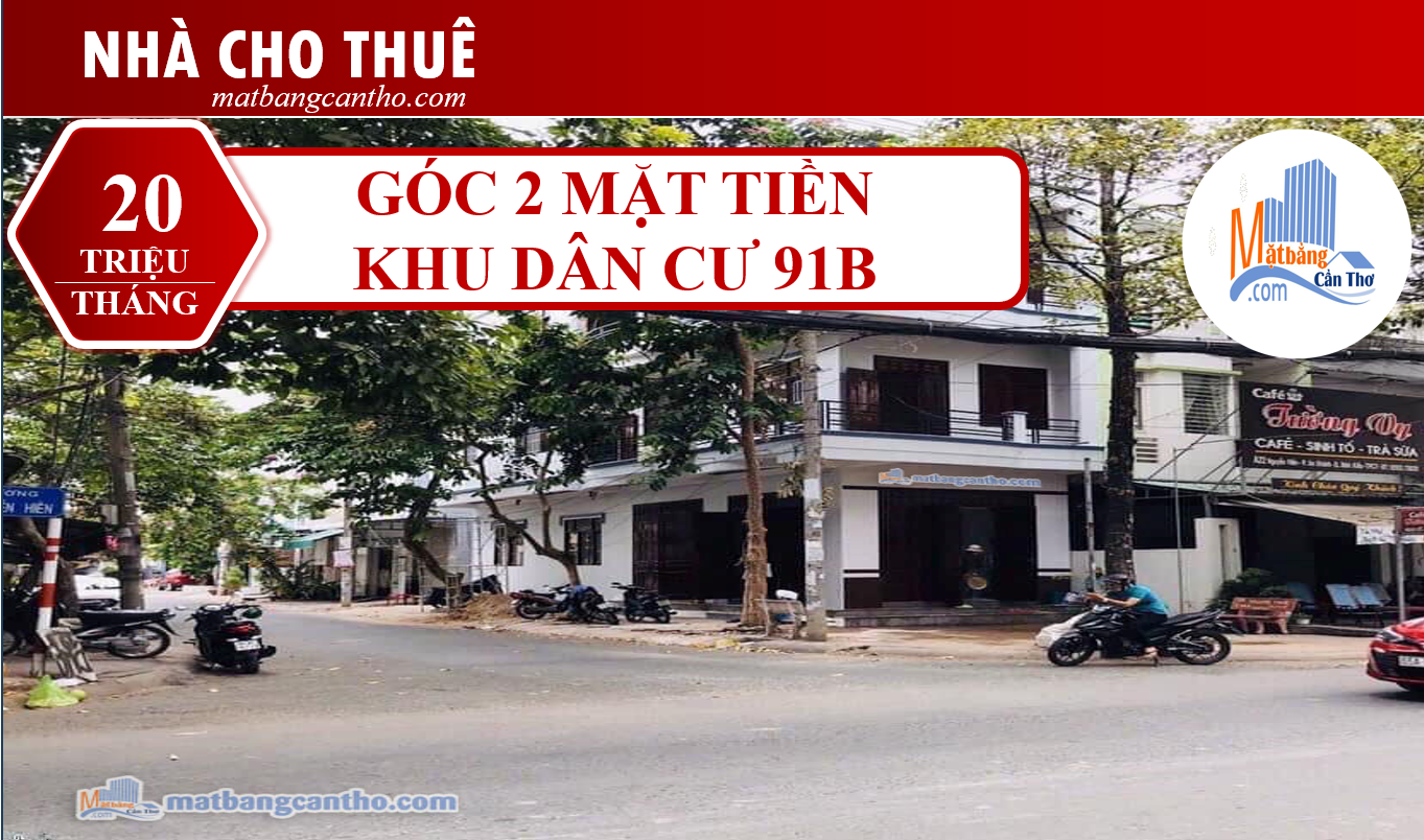 CHO THUÊ NHÀ GÓC 2 MẶT TIỀN ĐƯỜNG NGUYỄN HIỀN – TRỤC CHÍNH KDC 91B