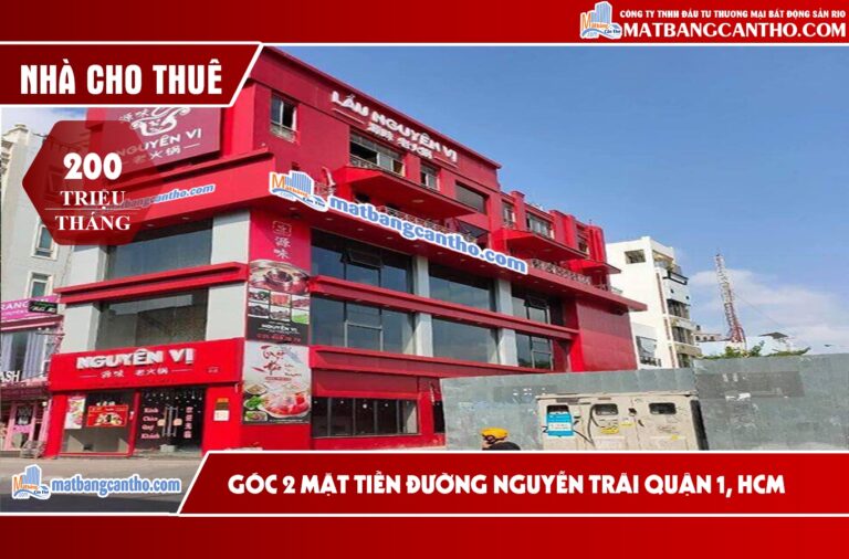CHO THUÊ NHÀ GÓC 2 MẶT TIỀN ĐƯỜNG NGUYỄN TRÃI QUẬN 1
