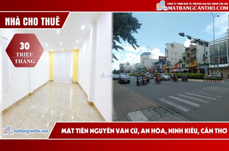 CHO THUÊ NHÀ 1 TRỆT, 2 LẦU, 1 SÂN THƯỢNG TIỀN ĐƯỜNG NGUYỄN VĂN CỪ, P. AN HÒA, Q. NINH KIỀU, CẦN THƠ