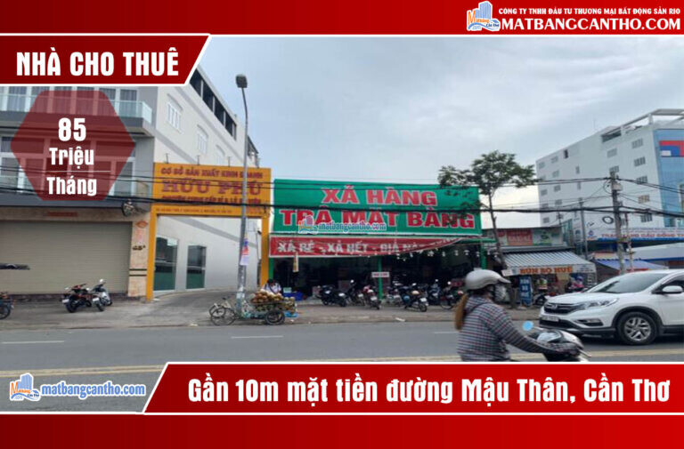 CHO THUÊ NHÀ – Mặt Bằng Ngang 9,5m Mặt Tiền Đường Mậu Thân, P.Xuân Khánh, Q.Ninh Kiều, Tp Cần Thơ.