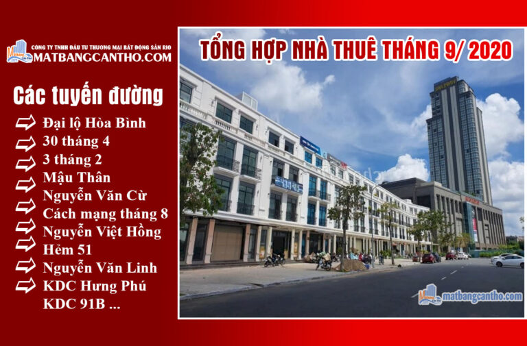 NHÀ ĐÃ CHO THUÊ NINH KIỀU CẦN THƠ THÁNG 9/2020