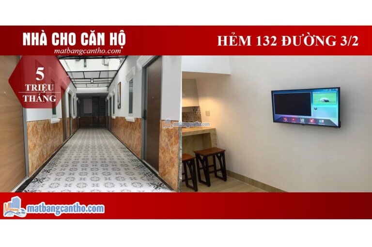 CHO THUÊ CĂN HỘ  1 TRỆT, 1 LẦU THIẾT KẾ THEO PHÒNG CÁCH HOMESTAY (ĐẦY ĐỦ NỘI THẤT) – HẺM 132 ĐƯỜNG 3/2