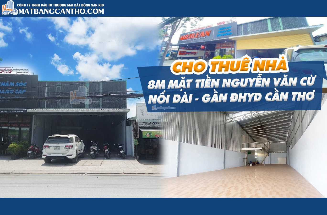 Cho thuê nhà 8m Mặt tiền Nguyễn Văn Cừ Nối dài gần ĐHYD Cần Thơ 45 triệu/ tháng