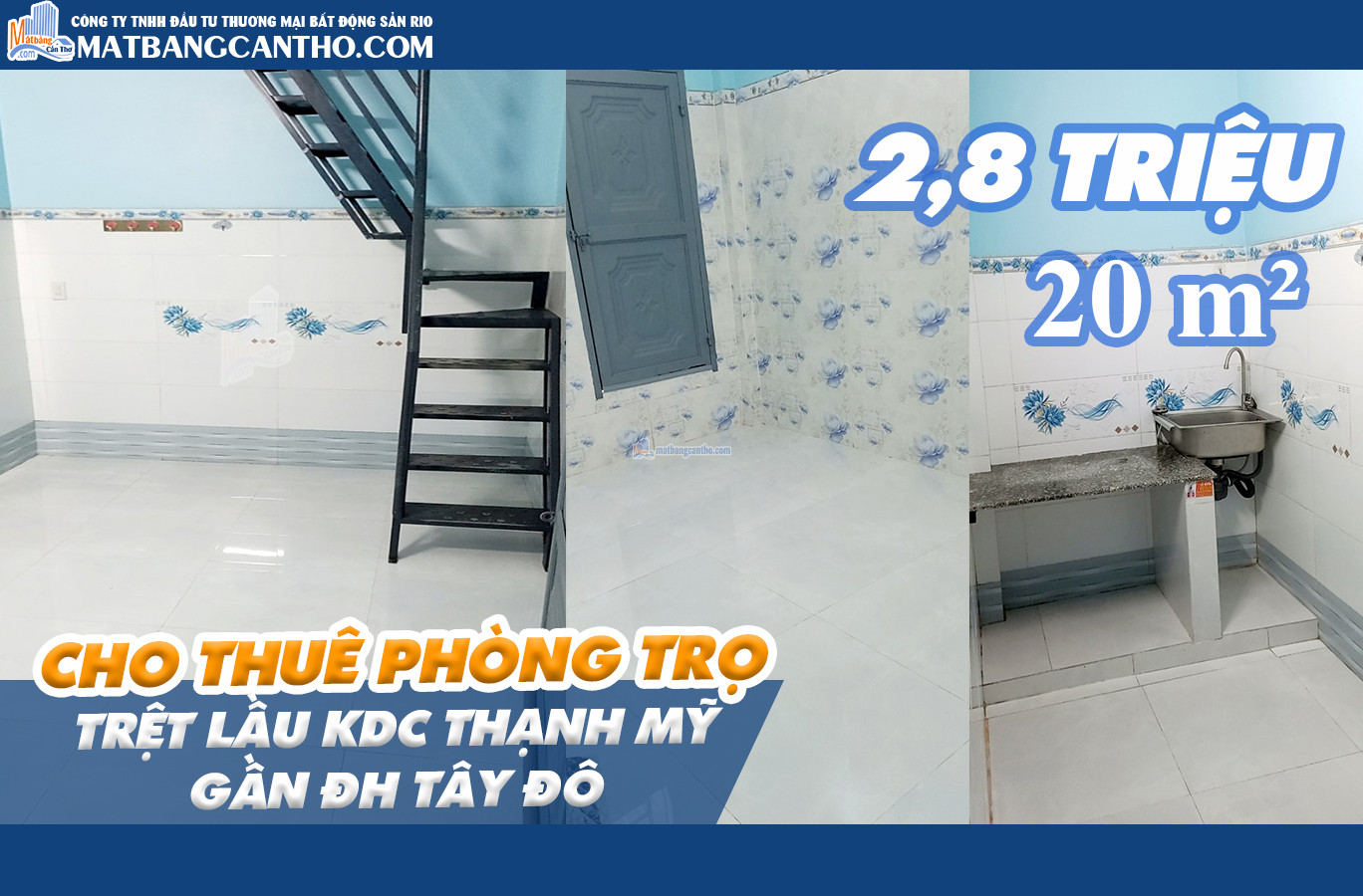 Cho thuê phòng trọ có lầu có máy lạnh KDC Thạnh Mỹ, Lê Bình, Cái Răng, Cần Thơ